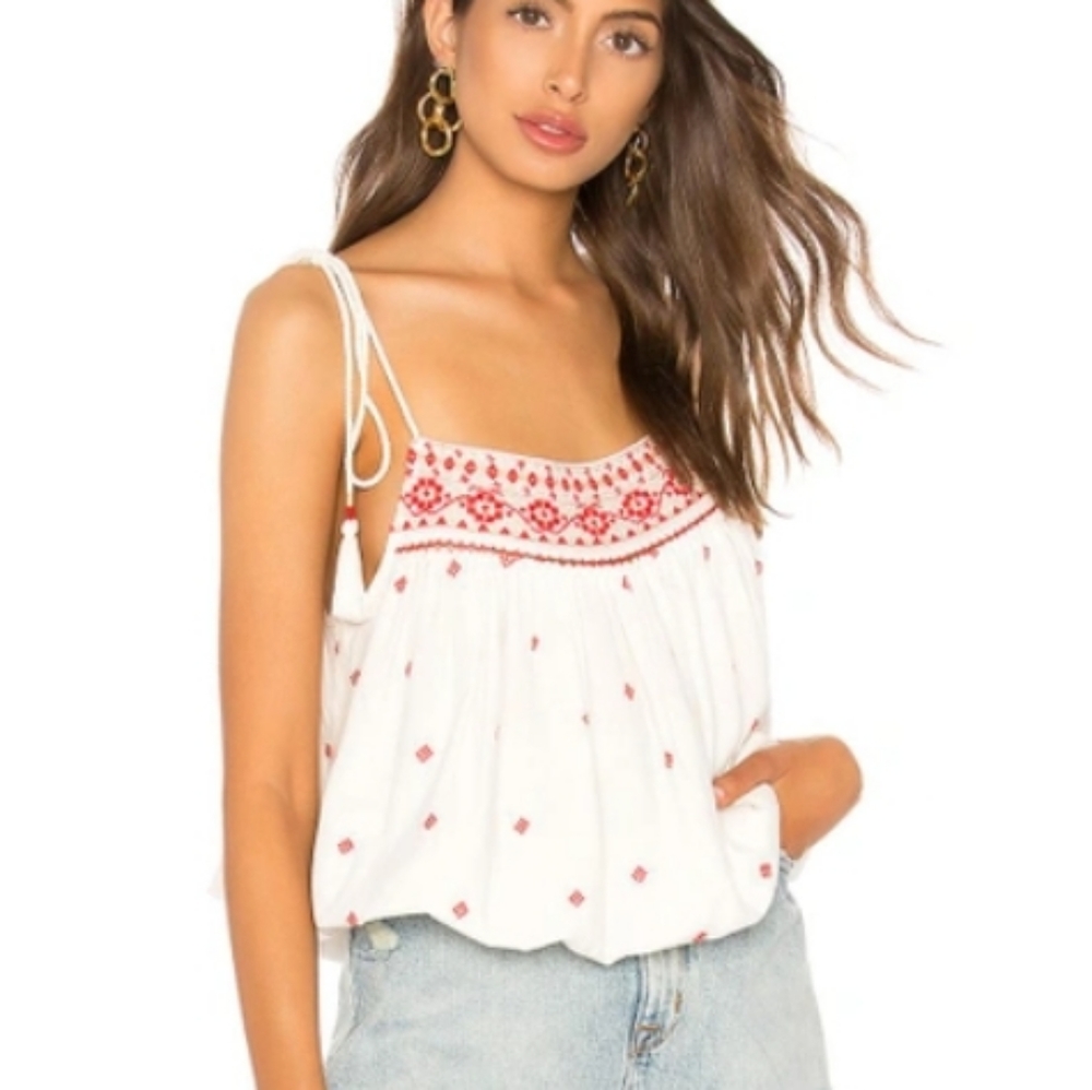 Free People Eternal Love Embroidered Top Sz L